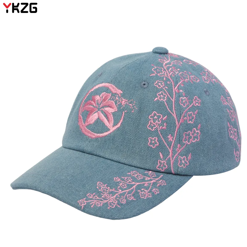 Denim Embroidered Cap